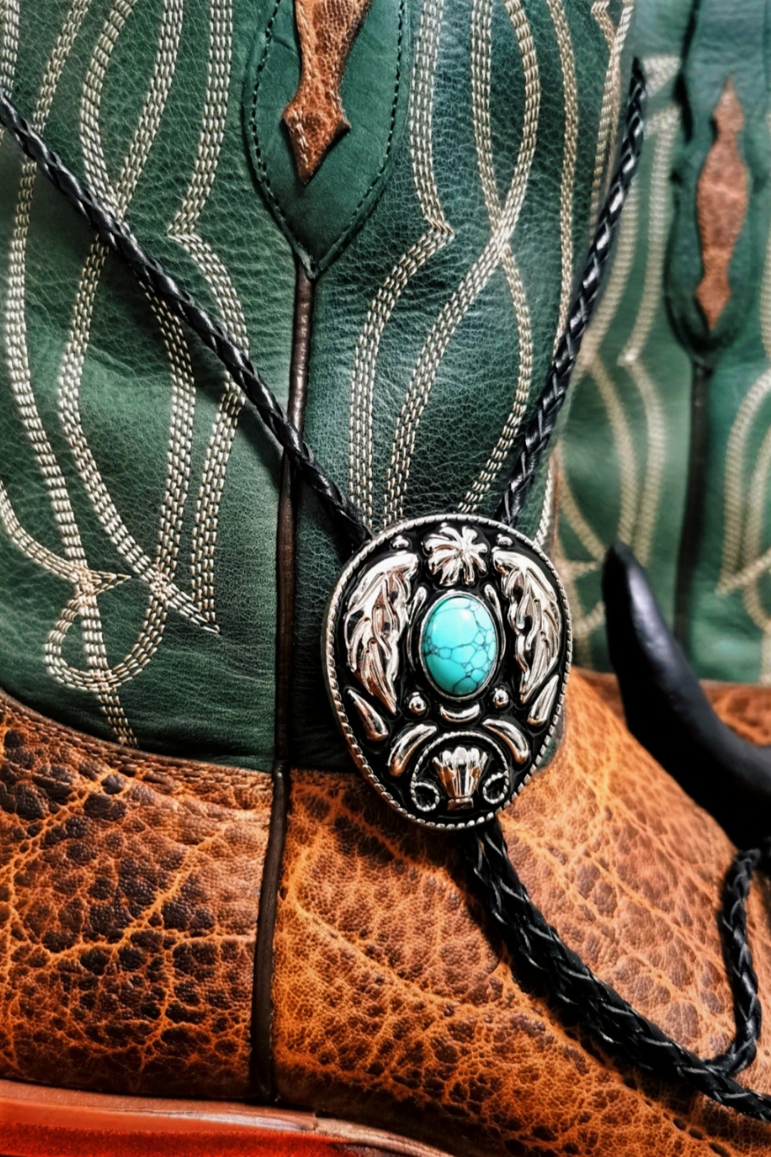 OOAK Turquoise Stone on Silver Bolo