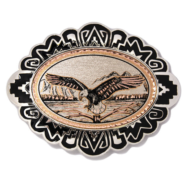 Spread Eagle Copper and Steel Belt Buckle (American Vintage)