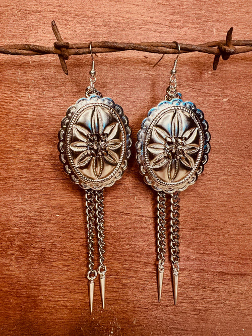 Outlaw Chain Concho Earrings