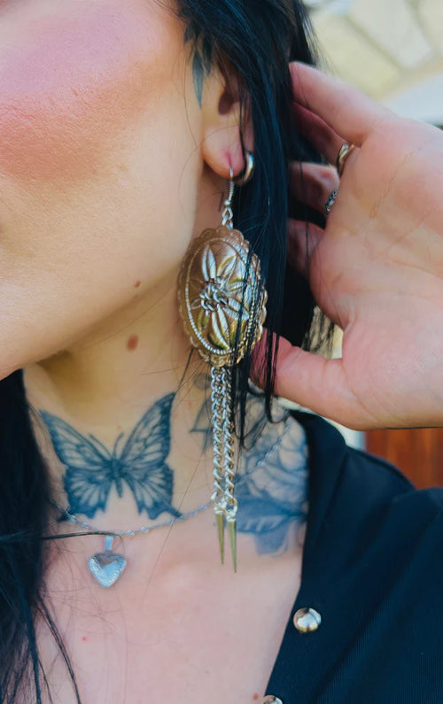 Outlaw Chain Concho Earrings