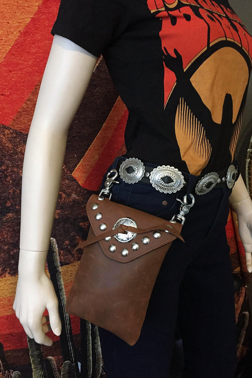Leather & Concho Hip Bag