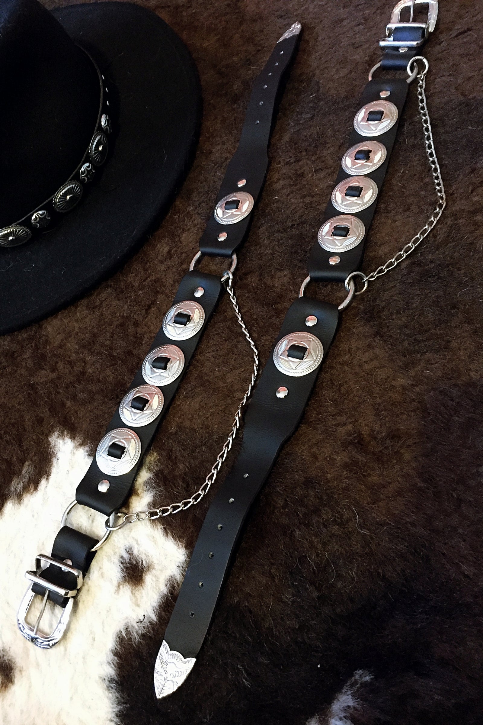 Leather and Concho Hatband