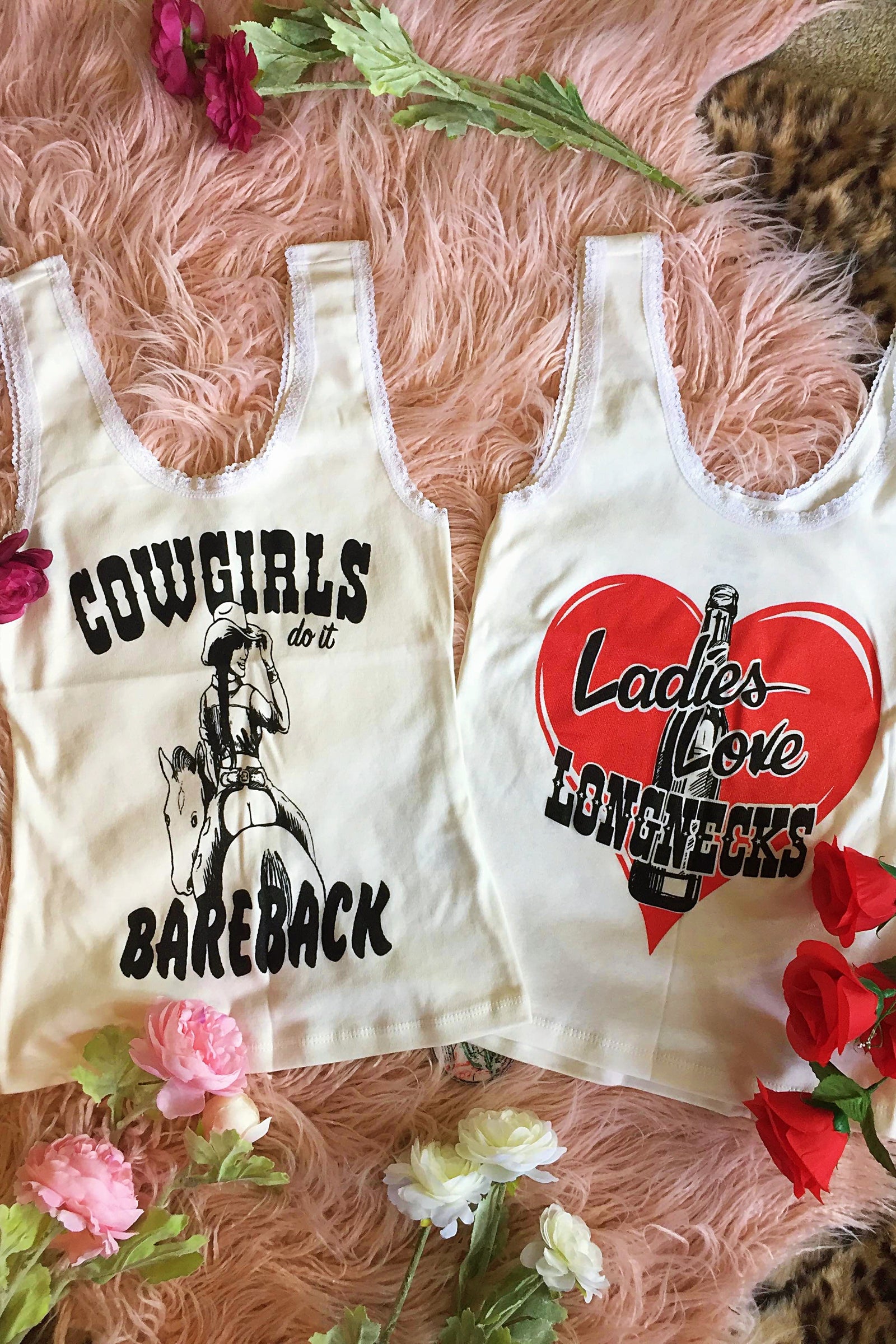 Ladies Love Longnecks Lace Tank