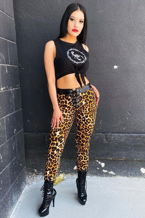 High Waisted Rebel Pant in Leopard Print